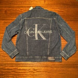 Brand NWT Calvin Klein Logo Blue Denim Jacket